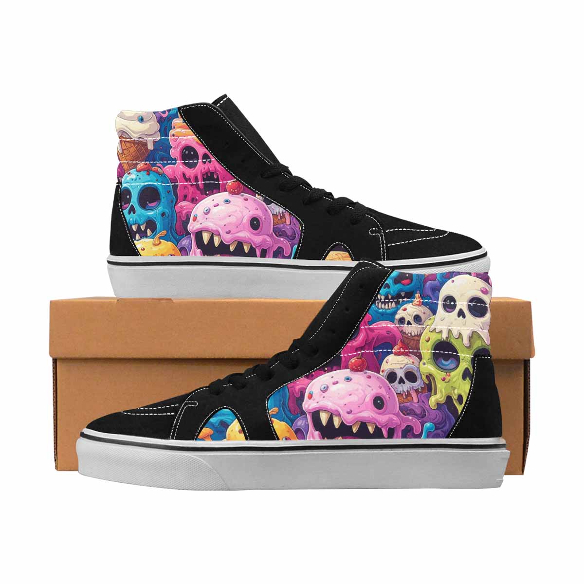MEN'S Skulls High Top Canvas Statement Aesthetic Custom Print Sneakers