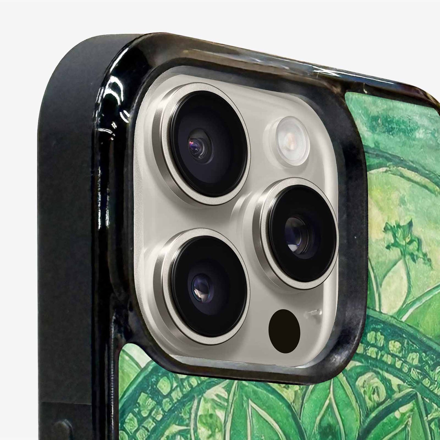 iPhone 16 Pro Max Case — Green Mandala Bohemian Print Edge To, Customized Protective Case