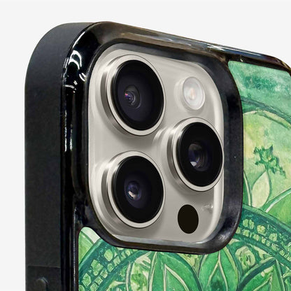 iPhone 16 Pro Max Case — Green Mandala Bohemian Print Edge To, Customized Protective Case