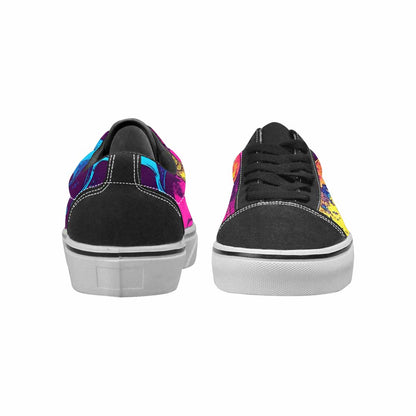 WOMEN'S Tie Dye Skulls Print Canvas Lace-Up Wallpaper Art Sneakers