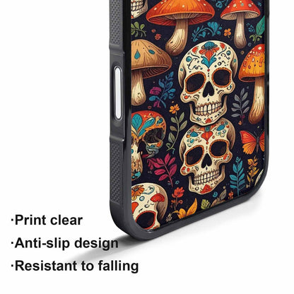 iPhone 17 Pro Max Case — Mushrooms And Skulls Gothic Skulls, Custom Phone Case