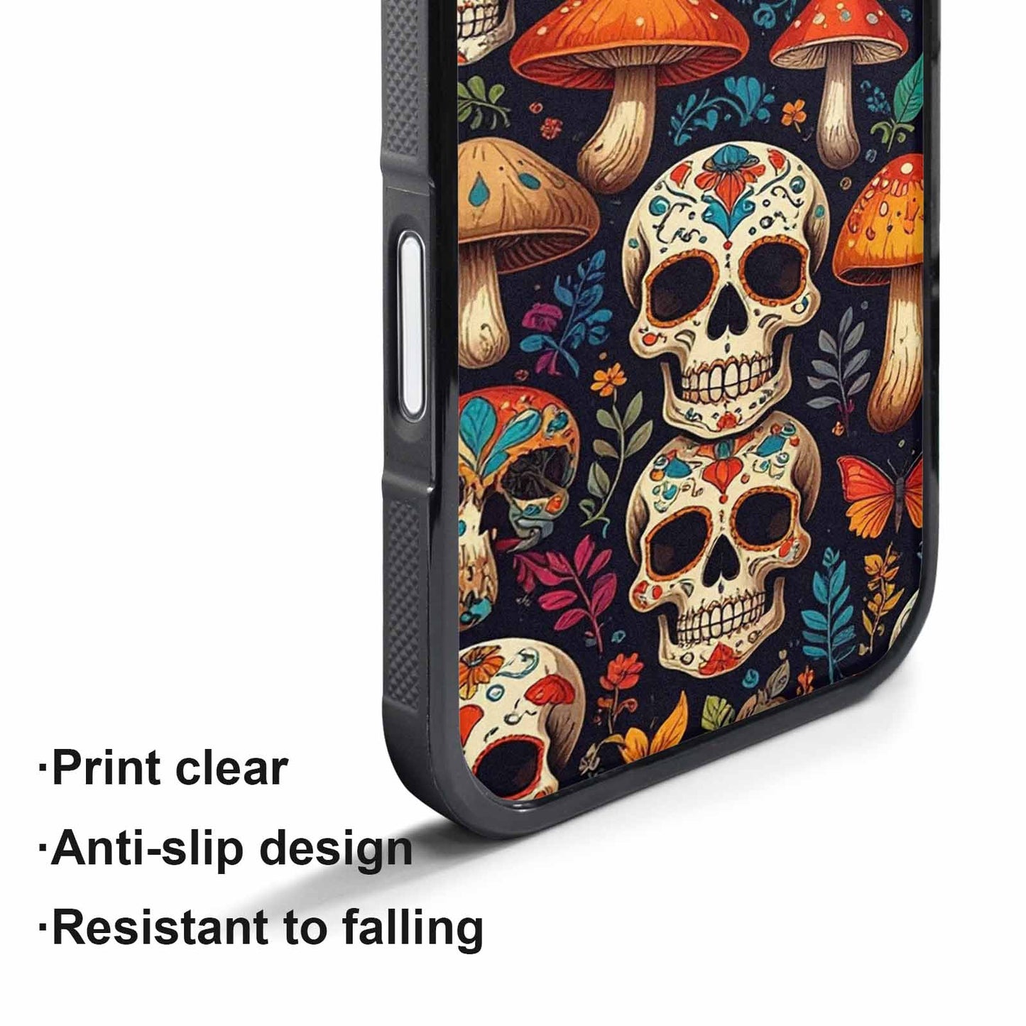 iPhone 17 Pro Max Case — Mushrooms And Skulls Gothic Skulls, Original Design Phone Case