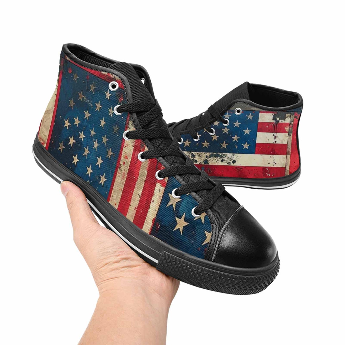 MEN'S American Flag Stars High Top Canvas Y2K Custom Sneakers
