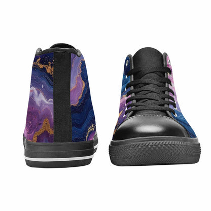 WOMEN'S Marble Galaxy High Top Canvas Wallpaper Art Sneakers