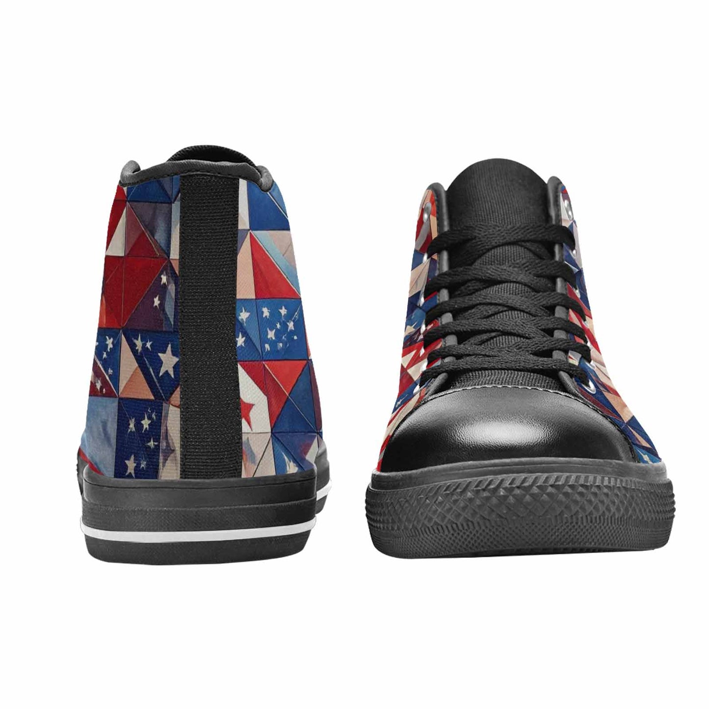 MEN'S American Flag Stars High Top Canvas Vivid Custom Sneakers