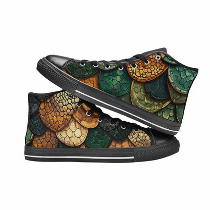 MEN'S Snake Skin Reptile High Top Canvas Y2K Shoes