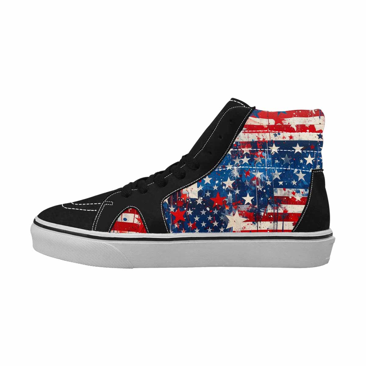 MEN'S Patriotic Stars Stripes High Top Canvas Surreal Shoes