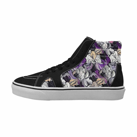 MEN'S Asexual Flag Color High Top Canvas Vivid Custom Shoes