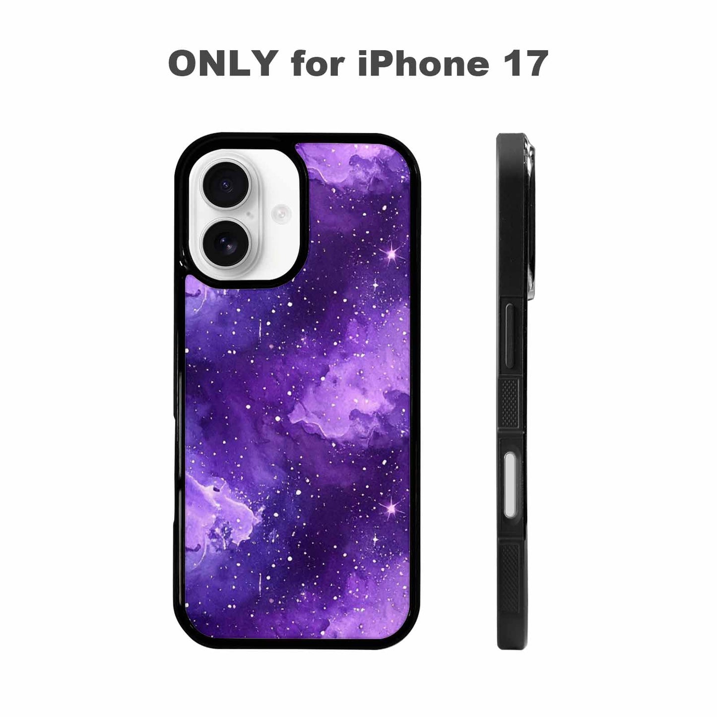 iPhone 17 Case — Galaxy Art Purple Nebula Galaxy Space, Custom Designed Case Cover