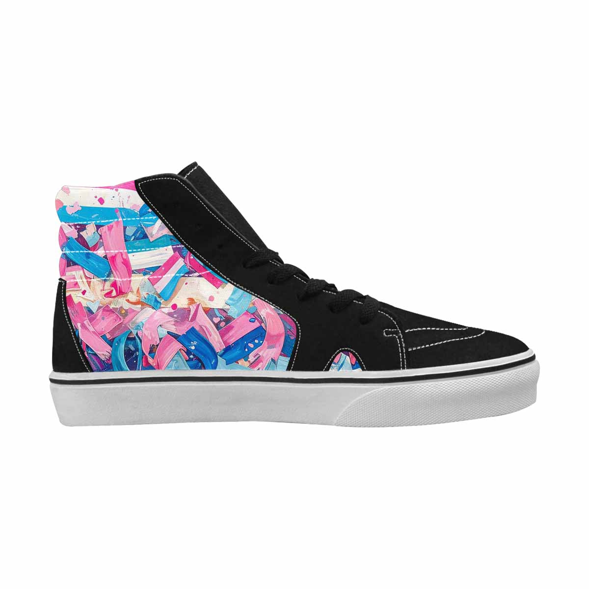 MEN'S Transgender Pride Flag High Top Canvas Cottagecore Sneakers