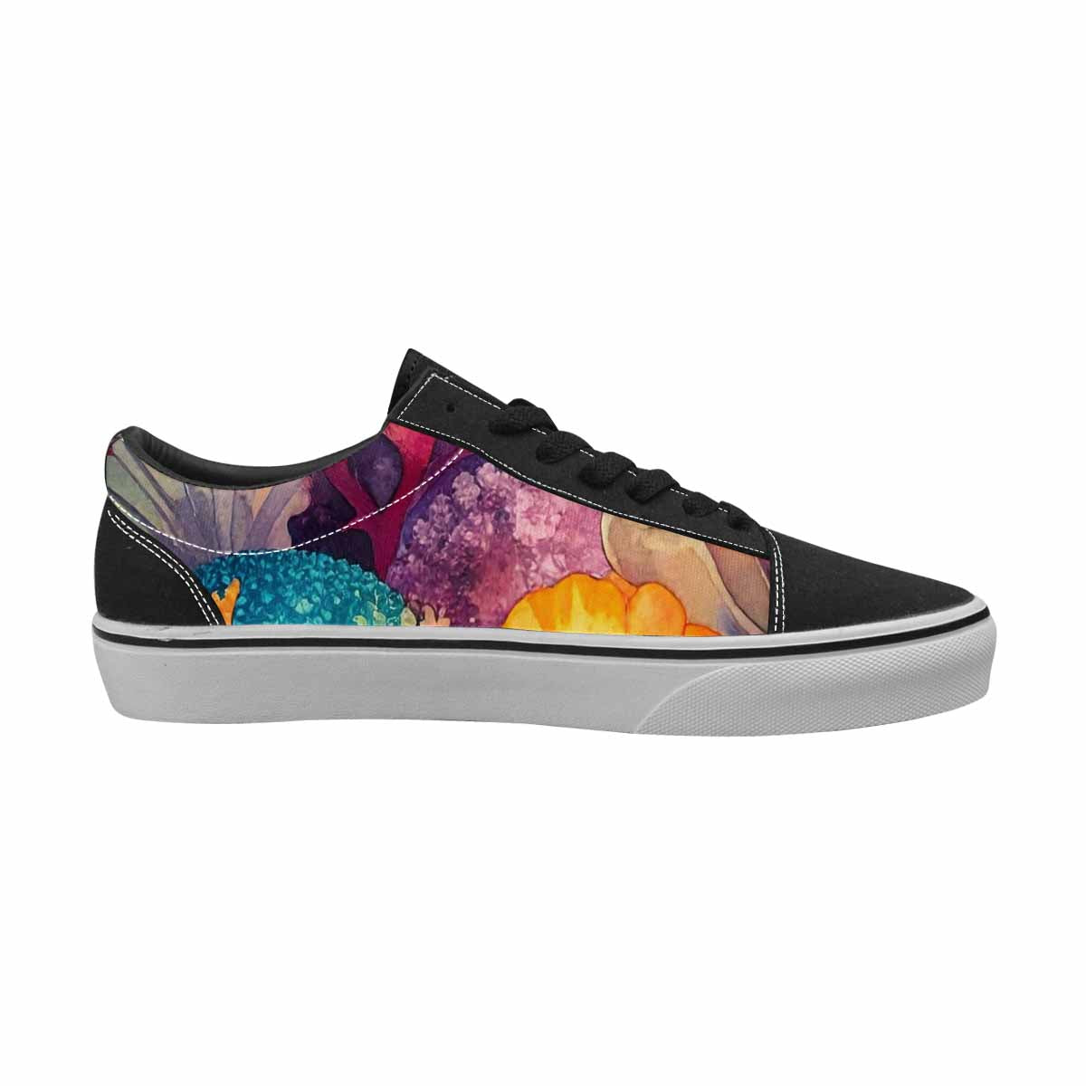 WOMEN'S Fish Scale Coral Canvas Lace-Up Grunge Custom Sneakers