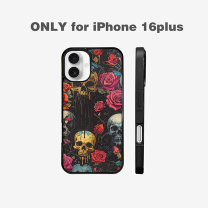iPhone 16 Plus Case — Skulls And Rosesmelting Skulls A Dsq, Custom Art Phone Cover
