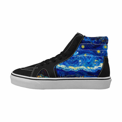 WOMEN'S Starry Night Van Gogh High Top Canvas Surreal Sneakers