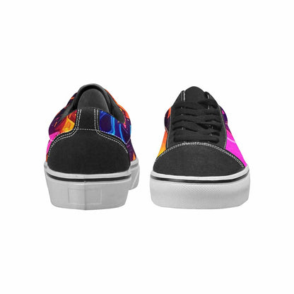 WOMEN'S 80s Retro Motif Lace-Up Canvas Vibrant Chaos Sneakers