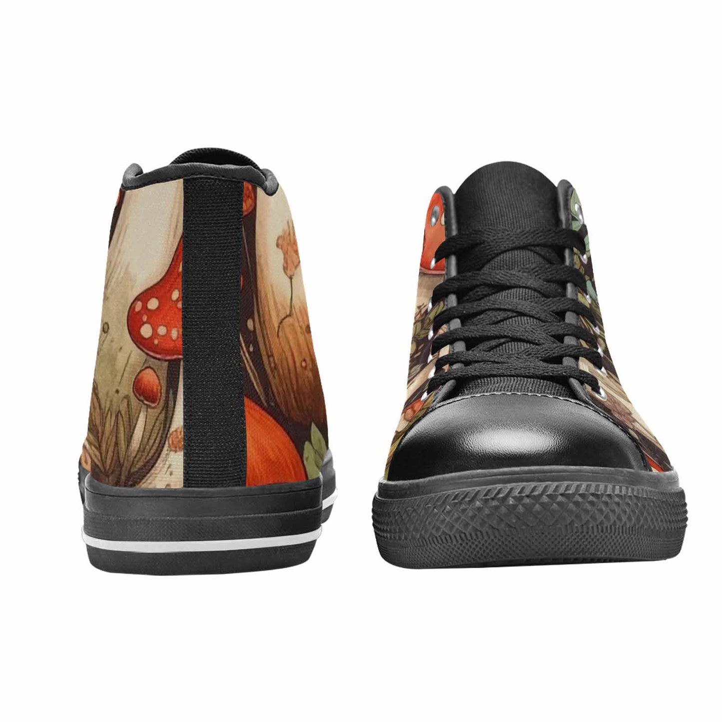 MEN'S Mushroom High Top Canvas Vibrant Chaos Custom Shoes