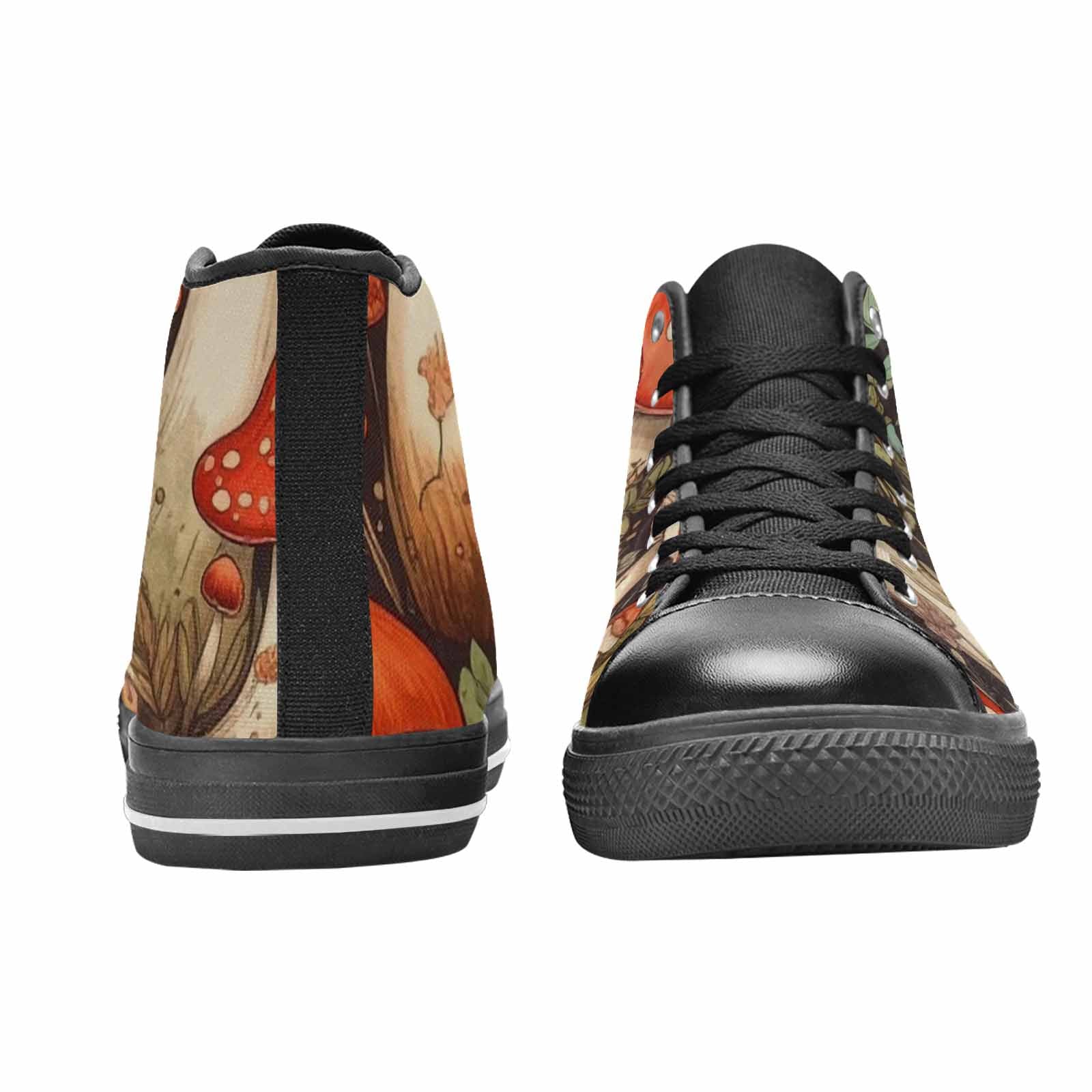MEN'S Mushroom High Top Canvas Vibrant Chaos Custom Shoes