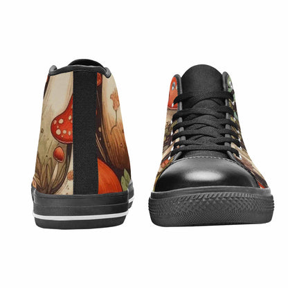 MEN'S Mushroom High Top Canvas Vibrant Chaos Custom Shoes