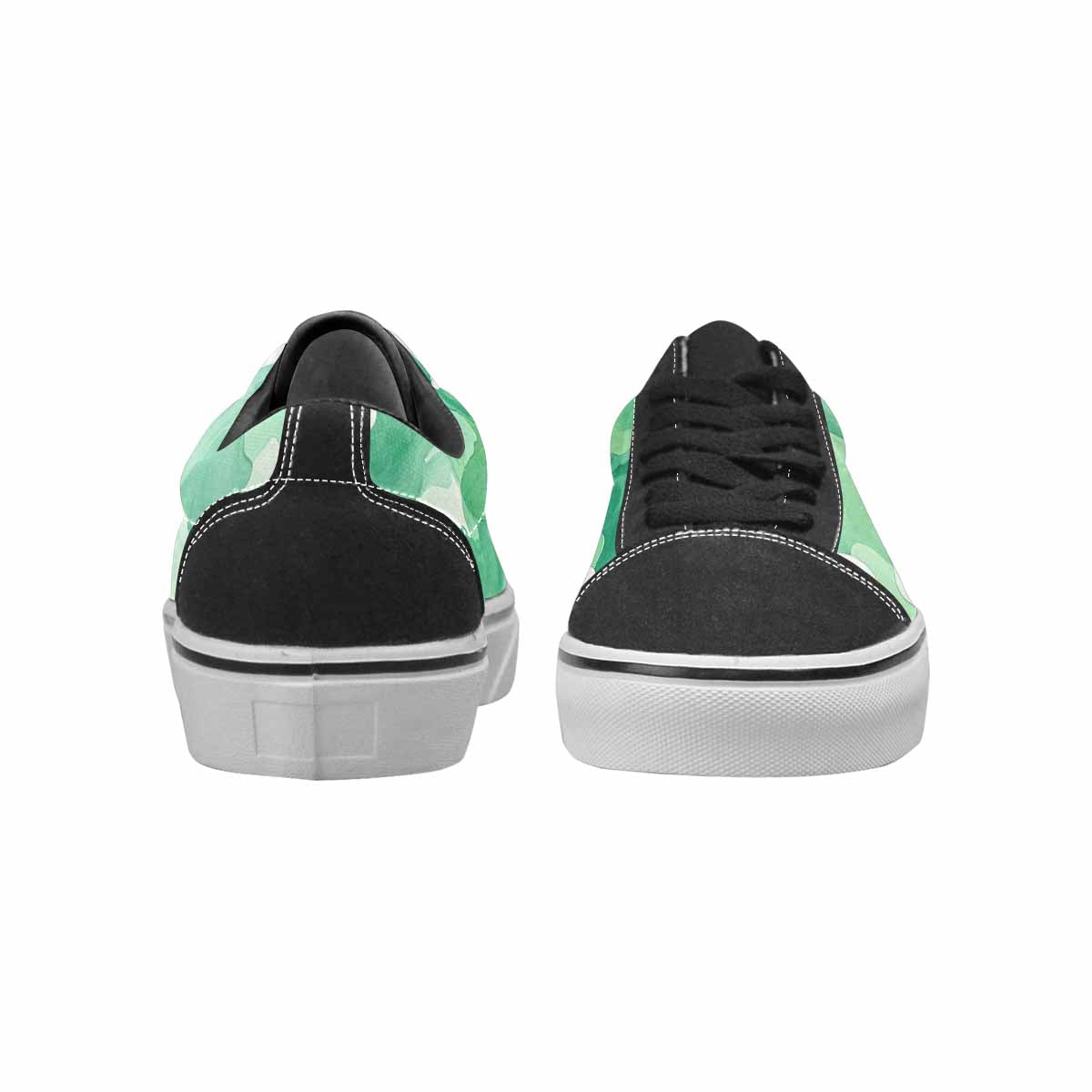 WOMEN'S Camo Mint Green White Canvas Lace-Up Cottagecore Shoes