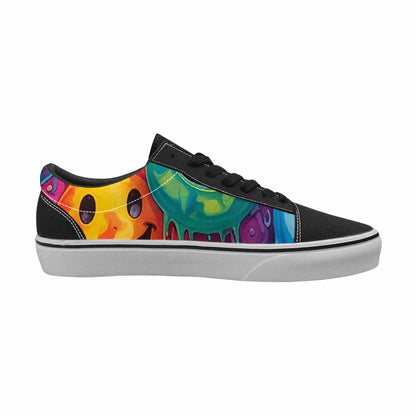 WOMEN'S Smiley Facessmiley Faces  Lace-Up Canvas Vibrant Chaos Custom Sneakers