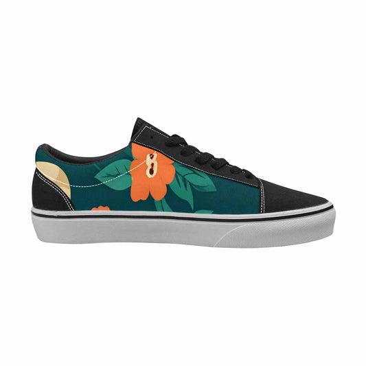 MEN'S Floral Snake Print Canvas Lace-Up Wallpaper Art Custom Shoes