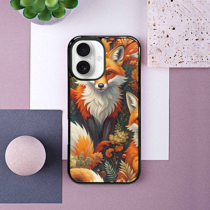 iPhone 16 Case — Fox Forest Fox Forest Pattern Hundreds, Custom Print Case Cover