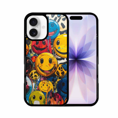 iPhone 17 Case — Smiley Faces Pattern Hundreds Original Art, Custom Art Phone Cover