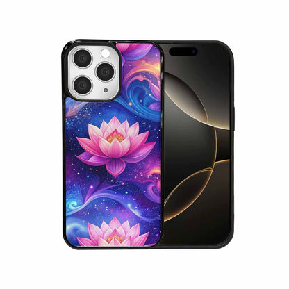 iPhone 15 Pro Max Case — Lotus Galaxy Art Seamless Pattern Vibrant, Customized Protective Case