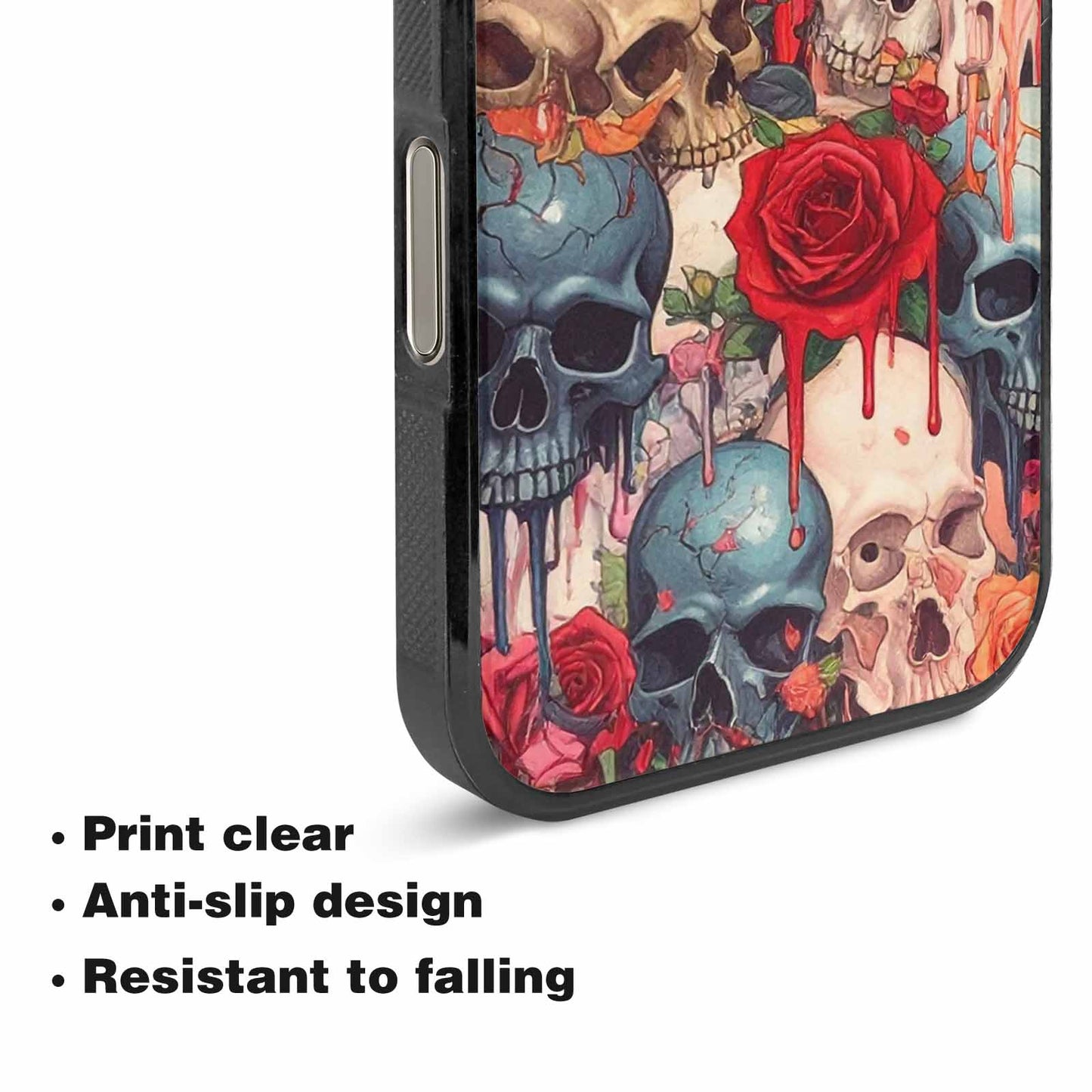 iPhone 16 Pro Case — Skulls And Roses Skulls And Roses, Customized Protective Case