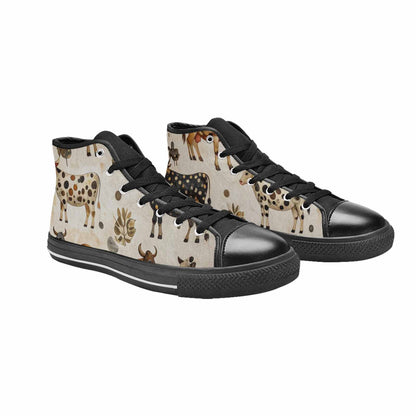 MEN'S Cow Animal Print High Top Canvas Y2K Sneakers