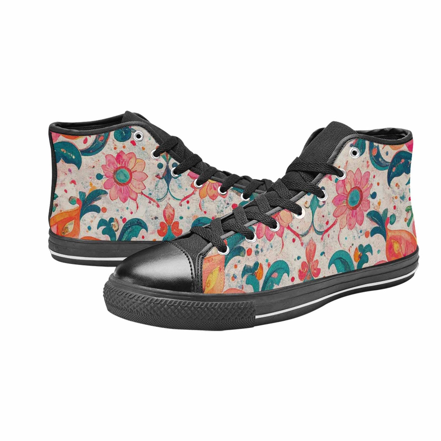MEN'S Marble Floral High Top Canvas Aesthetic Sneakers