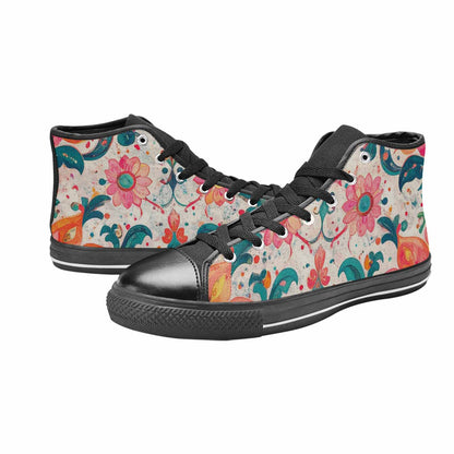 MEN'S Marble Floral High Top Canvas Aesthetic Sneakers