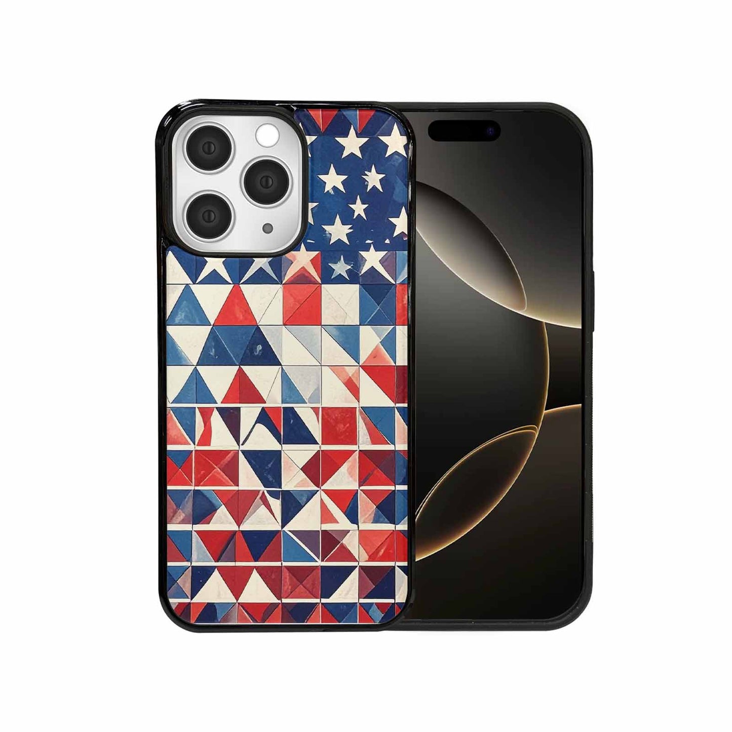 iPhone 15 Pro Max Case — Small American Flag Stars And Stripes, Custom Printed Phone Case