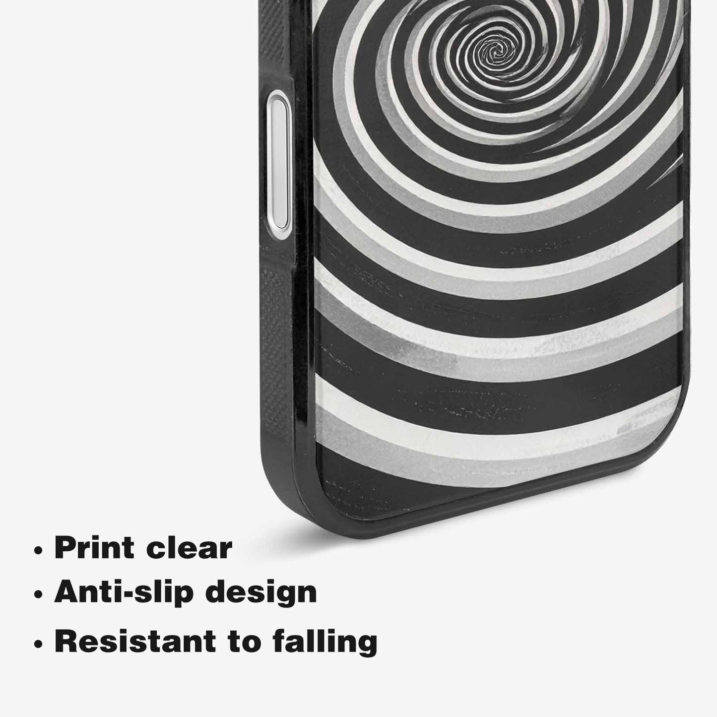 iPhone 16 Case — Hypnotic Spiral Optical Illusion Motif High, Custom Phone Case