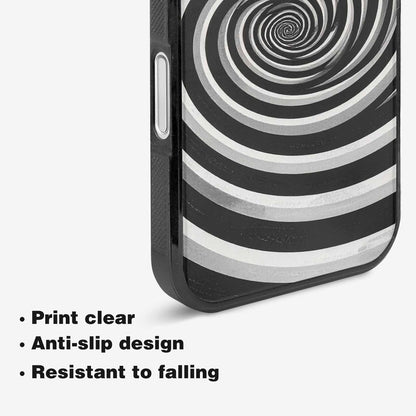 iPhone 16 Case — Hypnotic Spiral Optical Illusion Motif High, Custom Phone Case