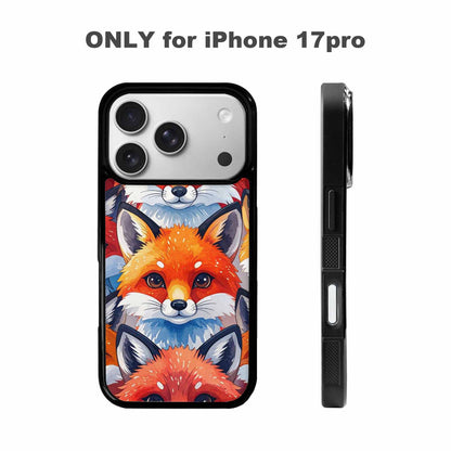 iPhone 17 Pro Case — Watercolor Kawaii Fox Faces Watercolor Abstract, Custom Printed Phone Case