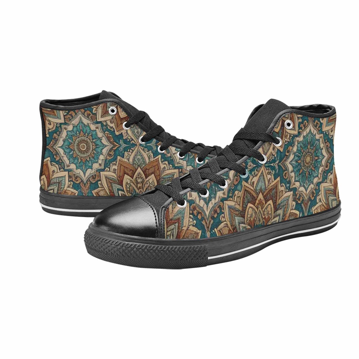 WOMEN'S Mandala High Top Canvas Cottagecore Sneakers