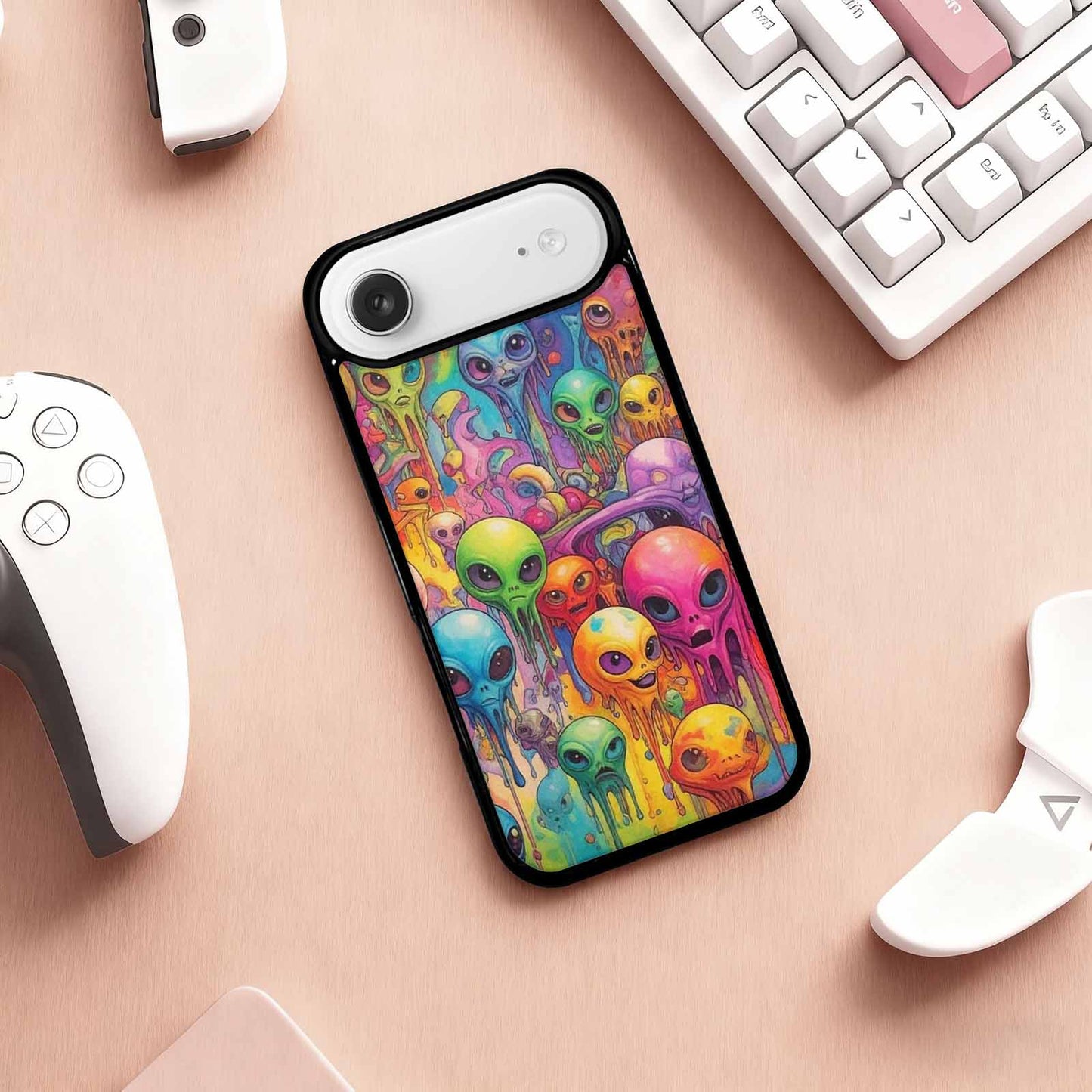 iPhone 17 Air Case — Melting Aliens Pattern Hundreds Of Alien, Personalized Phone Case