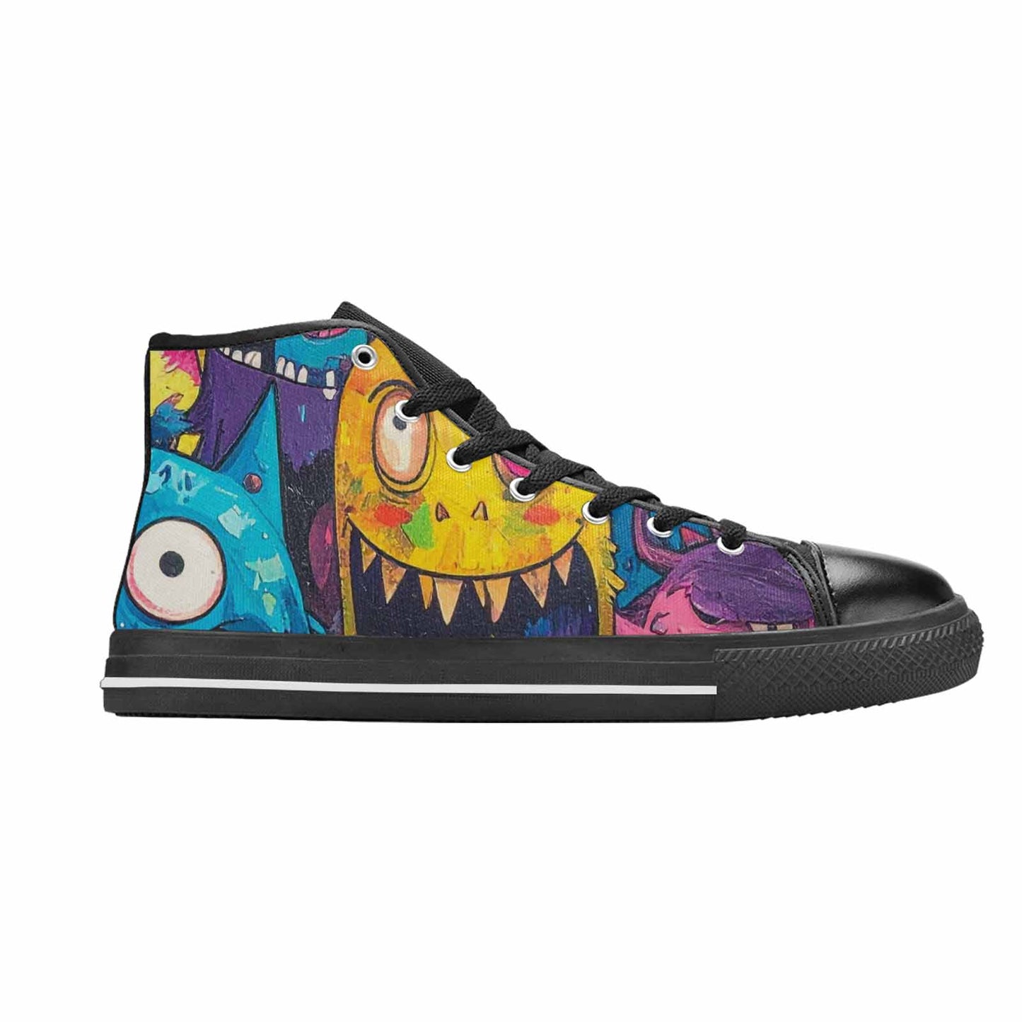MEN'S Goofy Cartoon Monster High Top Canvas Grunge Custom Sneakers