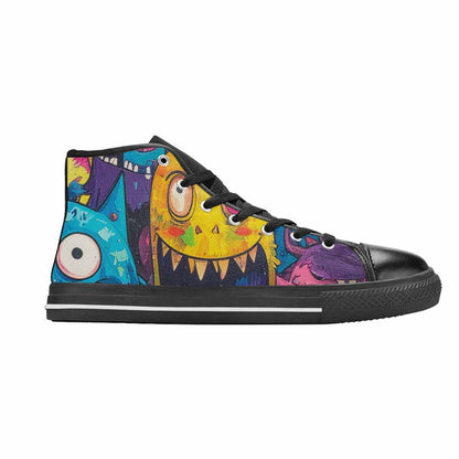 MEN'S Goofy Cartoon Monster High Top Canvas Grunge Custom Sneakers