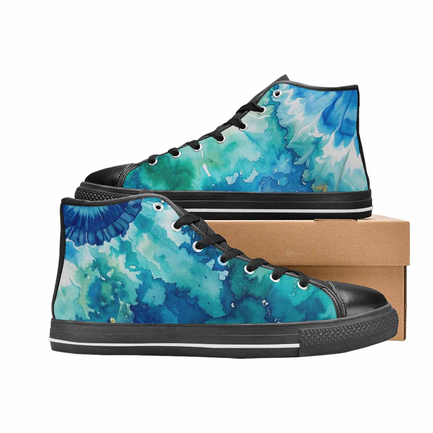 WOMEN'S Tie Dye - High Top Canvas Vibrant Chaos Shoes