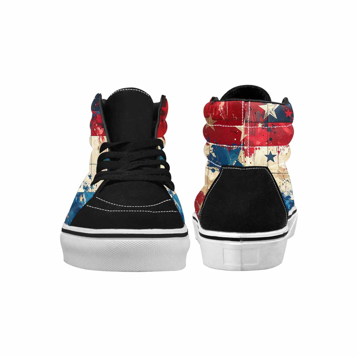 MEN'S Patriotic Stars Stripes High Top Canvas Kaleidoscope Sneakers