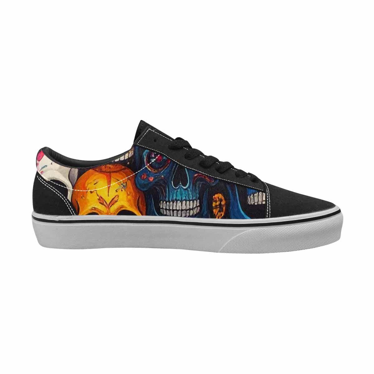 WOMEN'S Skulls (general) Skulls Lace-Up Canvas Cottagecore Sneakers