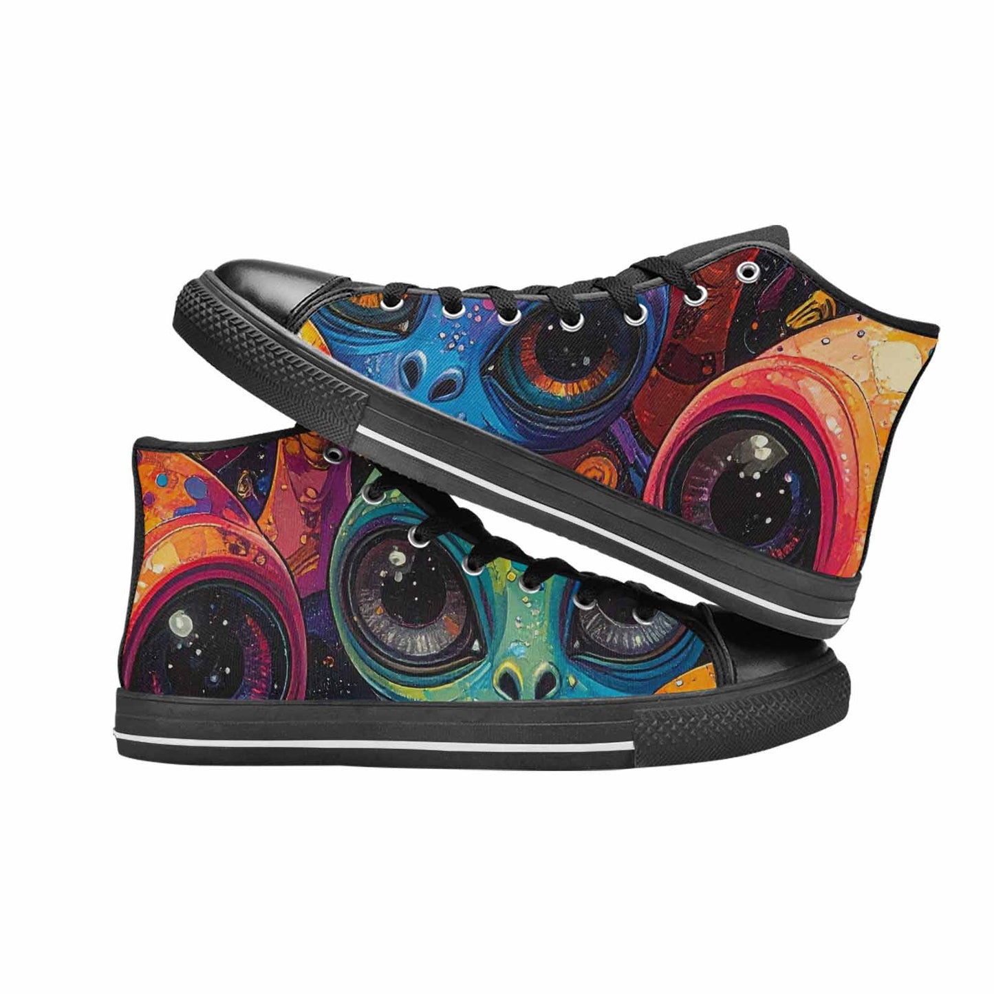MEN'S Cartoon Alien Characters High Top Canvas Cottagecore Custom Shoes