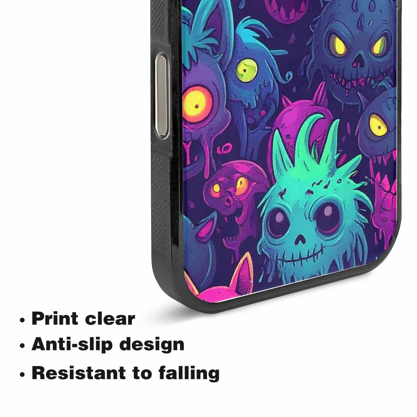 iPhone 15 Pro Max Case — Mixed Toxic Glow Creature Pattern Hundreds, Custom Phone Case