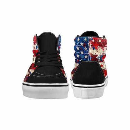 MEN'S Patriotic Stars Stripes High Top Canvas Grunge Custom Shoes