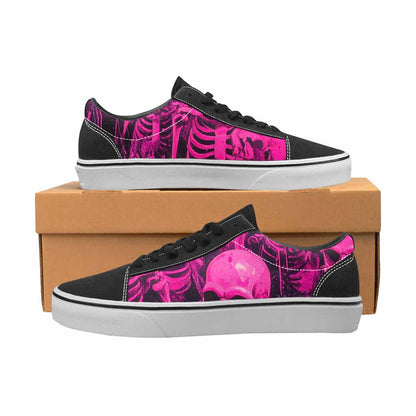 WOMEN'S Skeletons  Neon Pink Lace-Up Canvas Y2K Custom Shoes