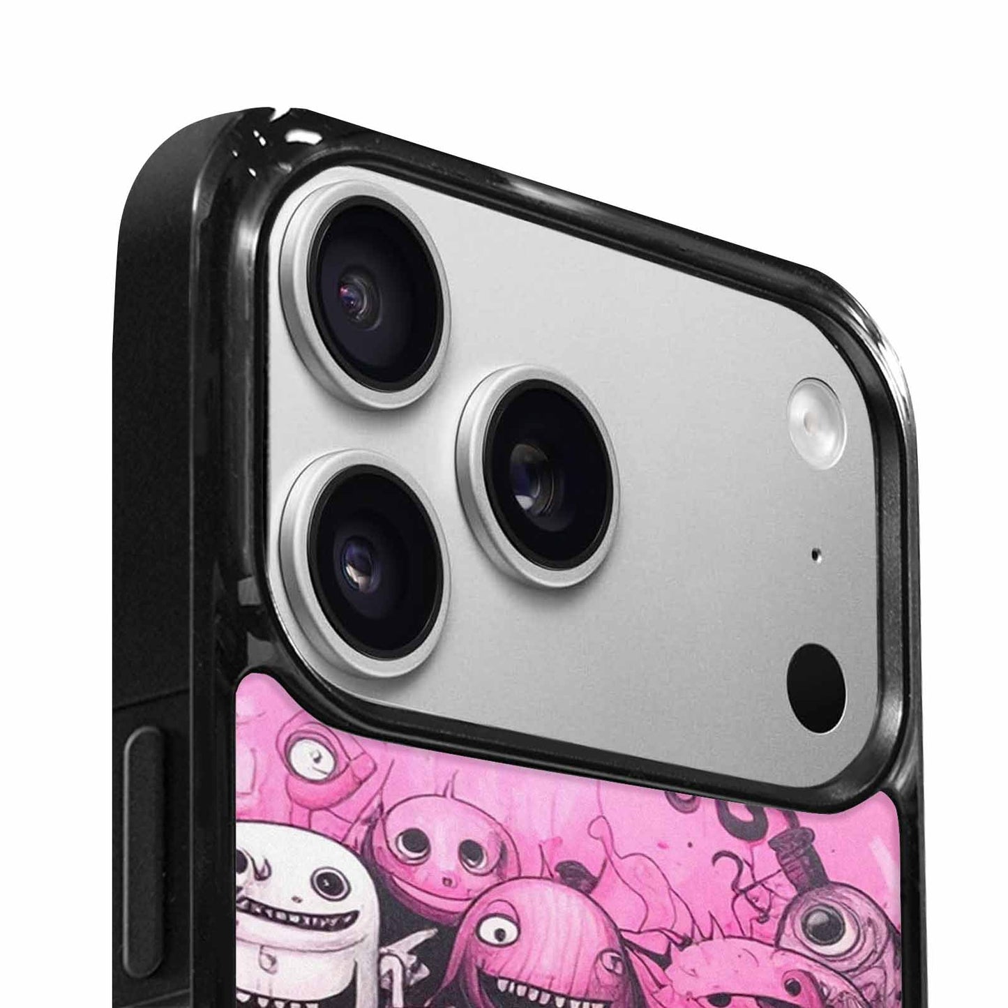 iPhone 17 Pro Max Case — Black &amp; Pink Ink Cartoon Cute, Personalized Phone Case