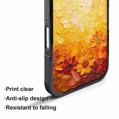 iPhone 17 Pro Max Case — Impressionist Sunflower Brushstroke Pattern Floral, Custom Designed Case Cover