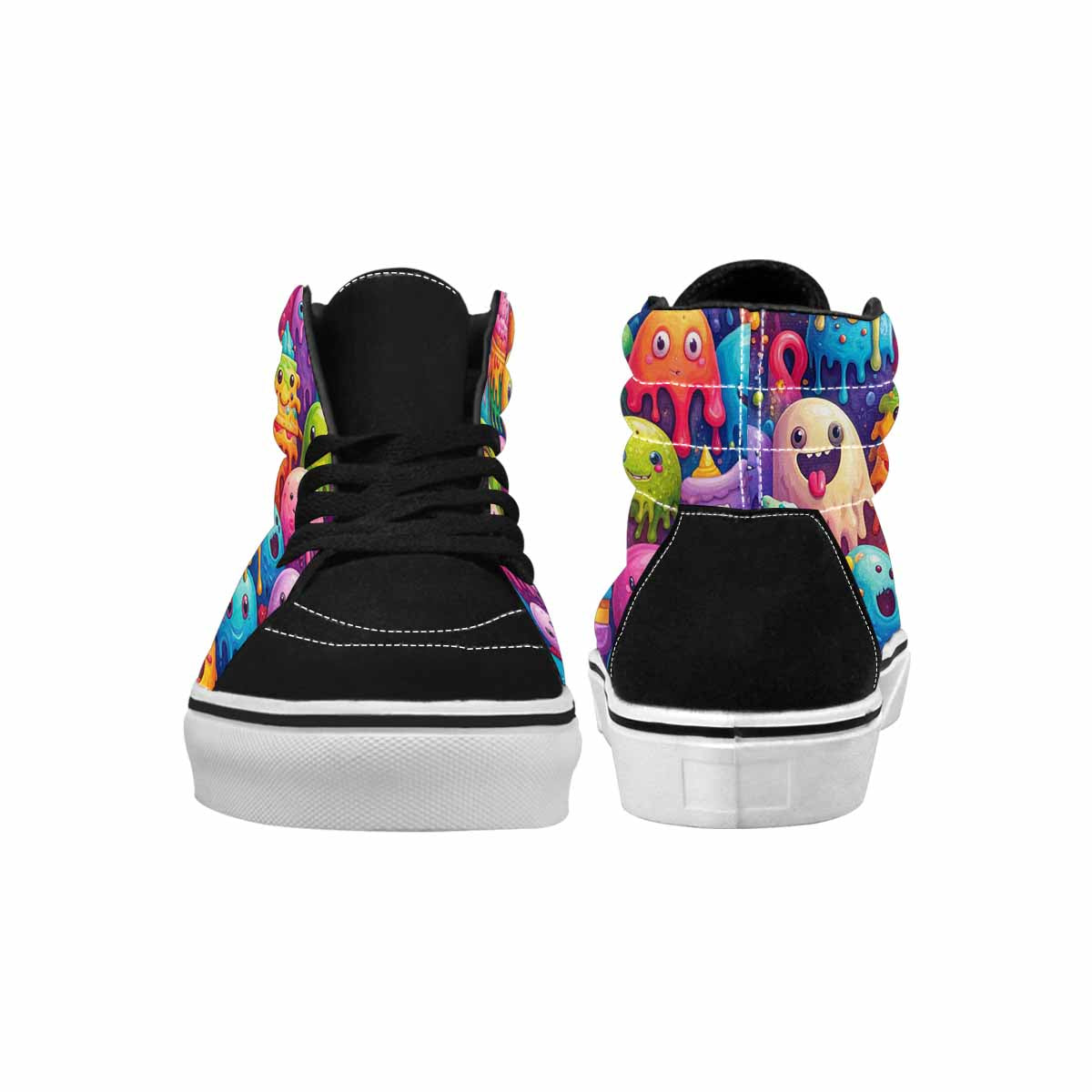 MEN'S Melting Ice Cream Monster High Top Canvas Melting Art Sneakers