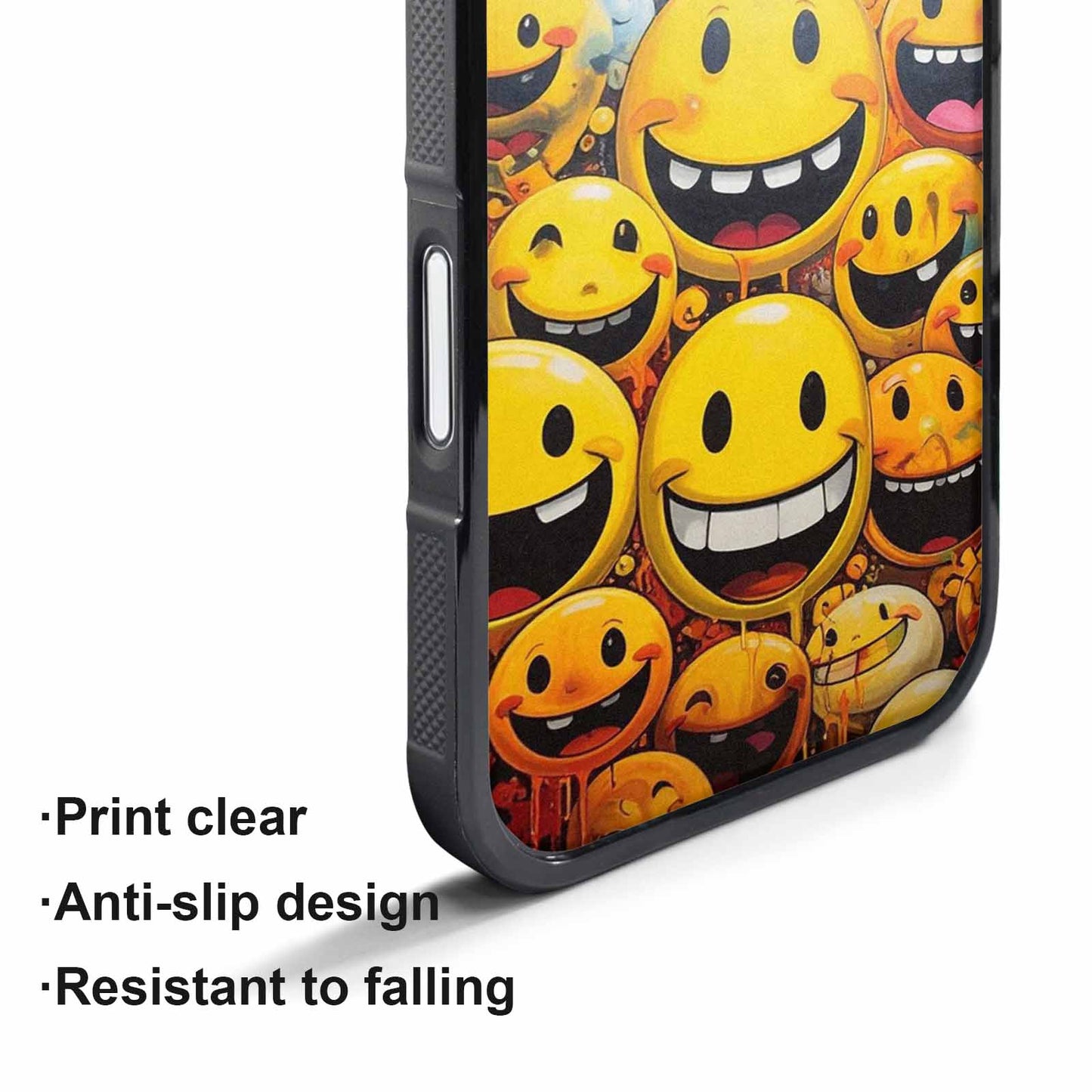 iPhone 17 Pro Max Case — Melting Moon Smiley Original Art, Custom Made Phone Cover